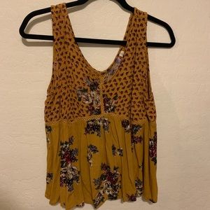 ALYA yellow babydoll boho top(small)